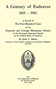 Front cover of A century of endeavor, 1821-1921 by Julia C. Emery