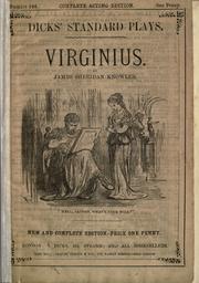 Cover of Virginius by James Sheridan Knowles