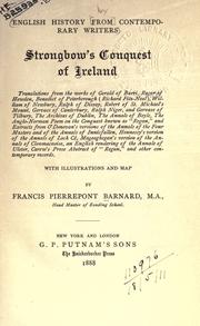 Front cover of Strongbow's conquest of Ireland by Francis Pierrepont Barnard