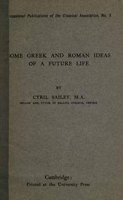 Cover of Some Greek and Roman ideas of a future life by Cyril Bailey