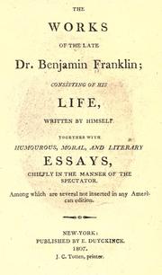 Front cover of Works of the late Doctor Benjamin Franklin by Benjamin Franklin