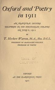 Front cover of Oxford and poetry in 1911 by Warren, Thomas Herbert Sir