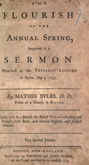 Front cover of The flourish of the annual spring by Byles, Mather
