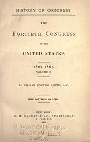 Cover of History of Congress by William Horatio Barnes
