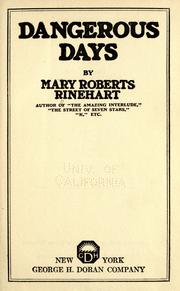 Cover of Dangerous Days by Mary Roberts Rinehart