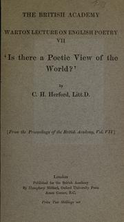 Front cover of "Is there a poetic view of the world?" by C. H. Herford