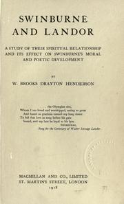 Front cover of Swinburne and Landor by Walter Brooks Drayton Henderson