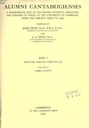 Cover of Alumni cantabrigienses by University of Cambridge.