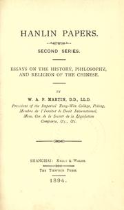 Cover of Hanlin papers by W. A. P. Martin