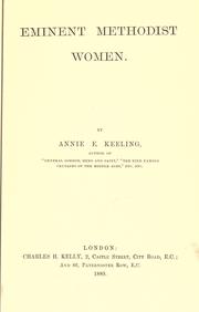 Cover of Eminent Methodist women by Annie E. Keeling