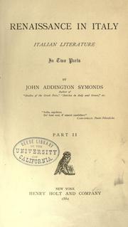 Front cover of Renaissance in Italy by John Addington Symonds