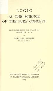 Front cover of Logica come scienza del concetto puro by Benedetto Croce