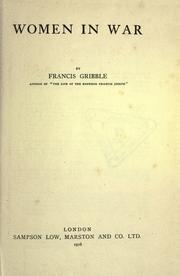 Cover of Women in war by Francis Henry Gribble