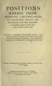 Cover of Positions by Richard Mulcaster