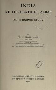 Cover of India at the death of Akbar by W. H. Moreland