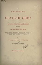 Front cover of A bibliography of the state of Ohio by Peter Gibson Thomson