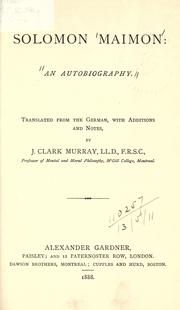 Cover of Solomon Maimon by Salomon Maïmon
