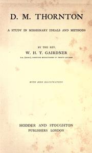 Cover of D.M. Thornton by W. H. T. Gairdner
