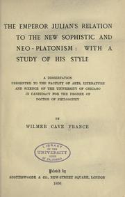 Front cover of The Emperor Julian's relation to the new sophistic and neo-Platonism by Wilmer Cave France Wright