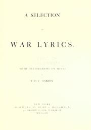 Front cover of A selection of war lyrics by Felix Octavius Carr Darley