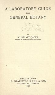 Front cover of A laboratory guide for general botany by C. Stuart Gager