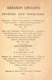 Cover of Abraham Lincoln's stories and speeches by Abraham Lincoln