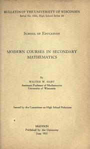 Front cover of Modern courses in secondary mathematics by Walter Wilson Hart