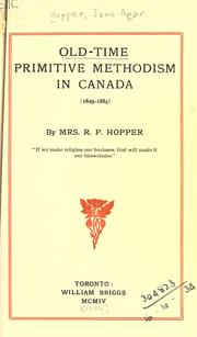 Cover of Old-time Primitive Methodism in Canada, 1829-1884 by Jane Agar Hopper