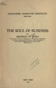 Cover of The soul of business by Jeremiah Whipple Jenks