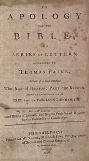 Cover of An apology for the Bible by Richard L. Watson Jr.