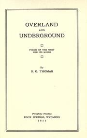 Cover of Overland and underground by David Griffiths Thomas