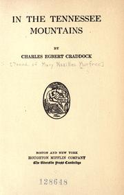 Front cover of In the Tennessee mountains by Mary Noailles Murfree