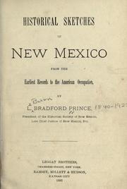 Front cover of Historical sketches of New Mexico by L. Bradford Prince