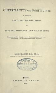 Cover of Christianity and positivism by McCosh, James