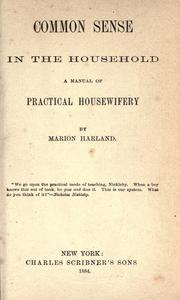 Front cover of Common sense in the household by Marion Harland