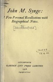 Cover of John M. Synge by John Masefield