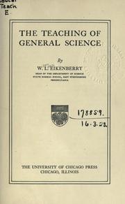 Front cover of The teaching of general science by William Lewis Eikenberry