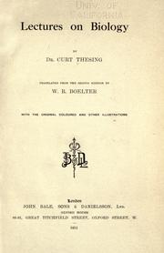 Cover of Lectures on biology by Curt Thesing