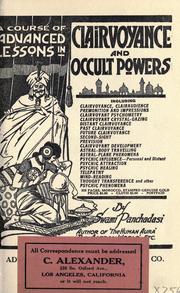 Cover of Clairvoyance and occult powers by Swami Panchadasi