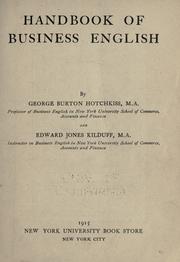 Cover of Handbook of business English by Hotchkiss, George Burton