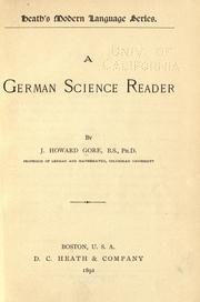 Cover of A German science reader by Gore, James Howard