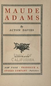 Cover of Maude Adams by Davies, Acton