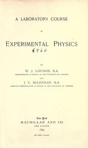 Front cover of A laboratory course in experimental physics by W. J. Loudon