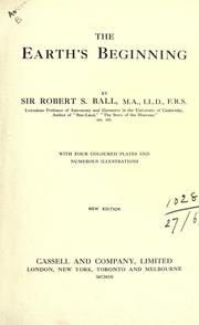 Front cover of The earth's beginning by Sir Robert Stawell Ball