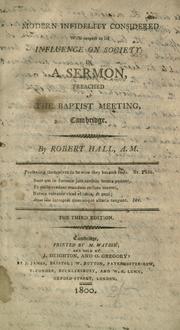 Front cover of Modern infidelity considered with respect to its influence on society by Hall, Robert