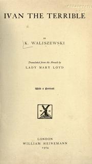 Cover of Origines de la Russie moderne, Ivan le Terrible. by Kazimierz Waliszewski