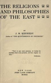 Front cover of The religions and philosophies of the East by J. M. Kennedy