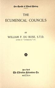 Front cover of The ecumenical councils by William Porcher Dubose