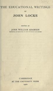 Cover of The educational writings of John Locke by John Locke