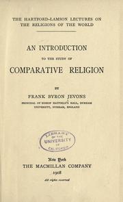 Front cover of An introduction to the study of comparative religion by F. B. Jevons